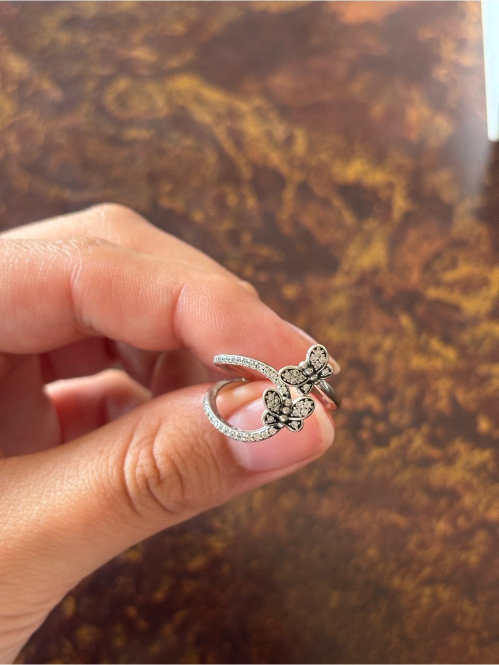 Pandora Silver butterfly ring
